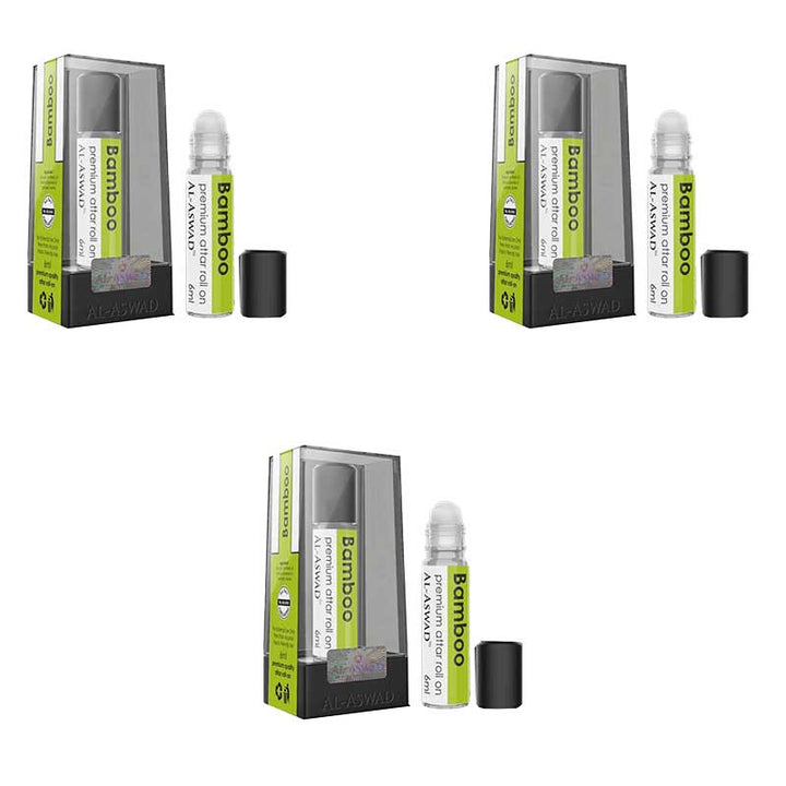 Al Aswad Bamboo Roll On Attar (Pack of 3)