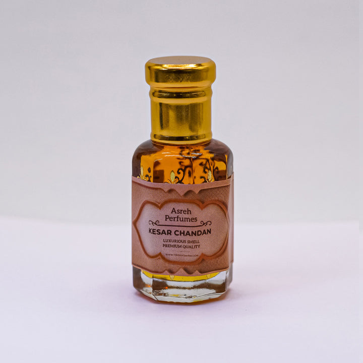 Attar Sandal, Kasturi Saffari &amp; Kesar Chandan 12ml each, pack of 3 - Asreh Premium Quality Attar