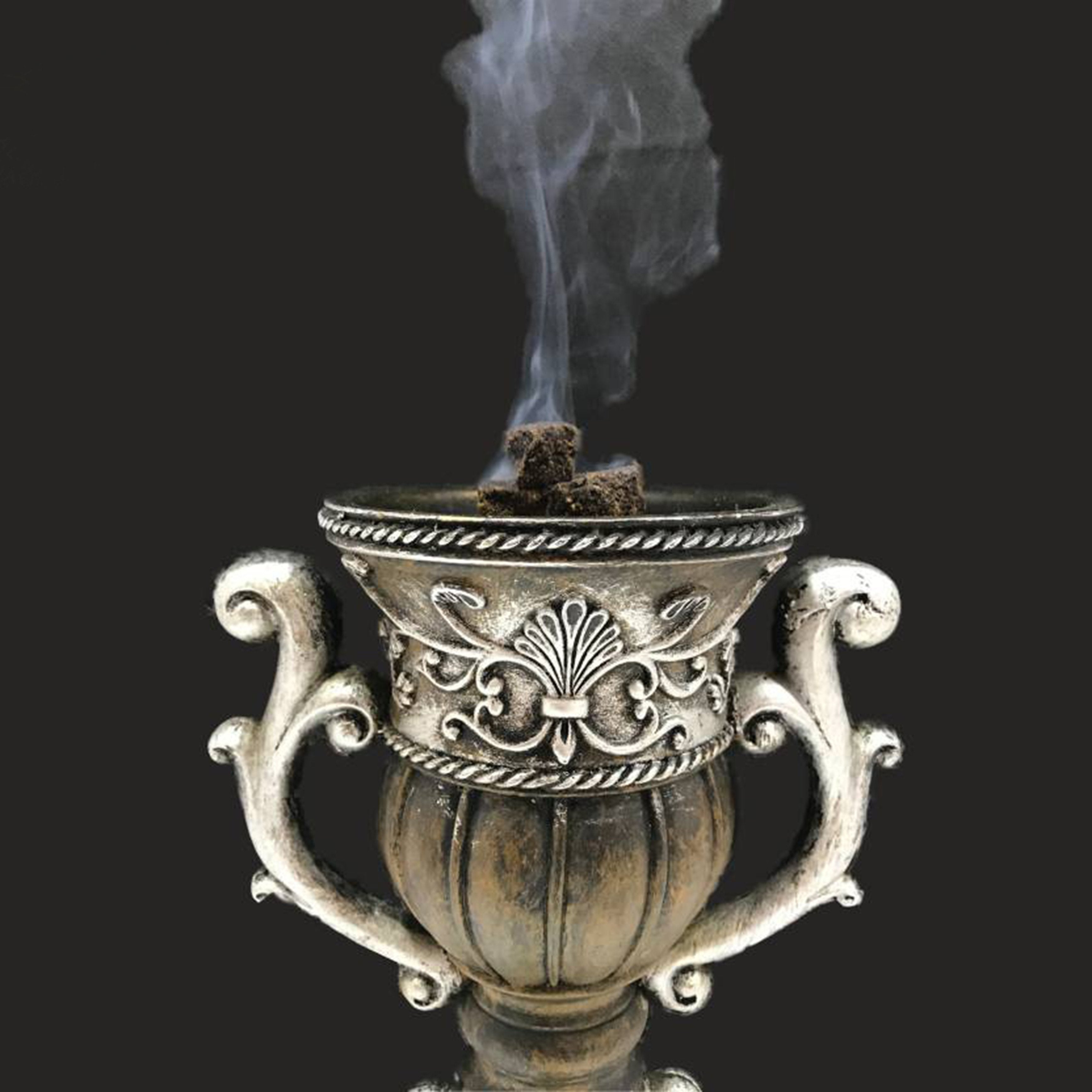 Electrical Bakhoor Burner & 50g Fragrance Paste Iron Incense Holder - Silver (Oud/BAKHOOR/LOBAAN)