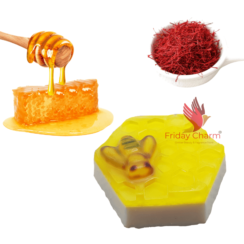 Organic Honeycomb shaped HONEY SAFFRON Soap