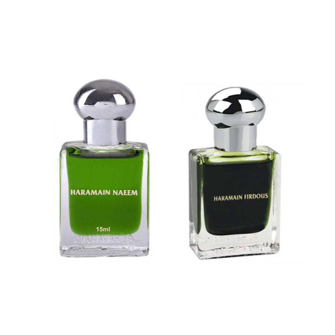 Al Haramain Naeem &amp; Firdous Fragrance Pure Original Roll on Perfume Oil Pack of 2 (Attar) - 2 x 15 ml
