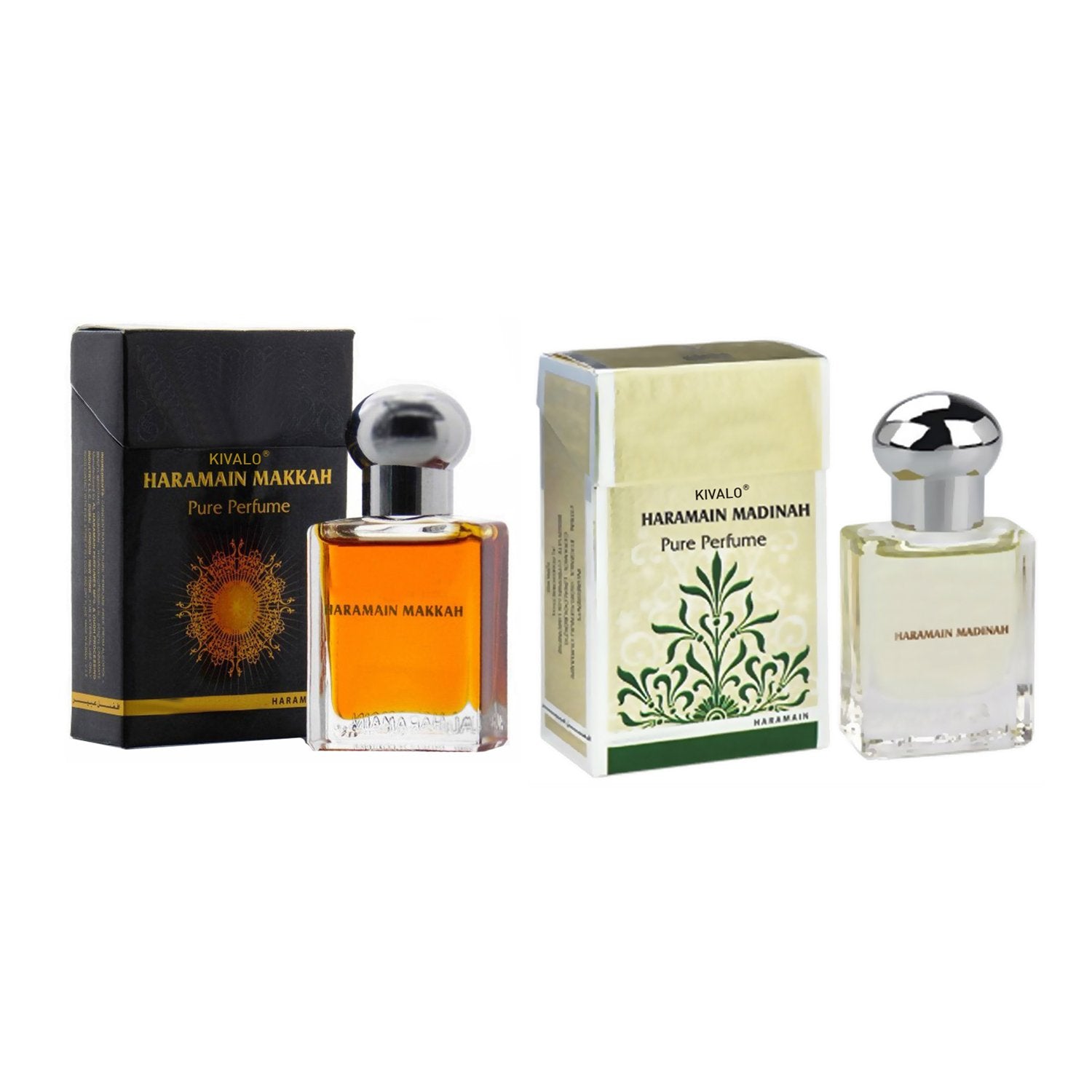 Al Haramain Makkah & Madinah Fragrance Pure Original Roll on Perfume Oil Pack of 2 (Attar) - 2 x 15 ml