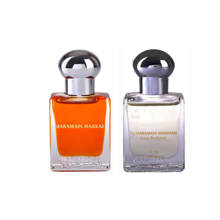 Al Haramain Makkah &amp; Madinah Fragrance Pure Original Roll on Perfume Oil Pack of 2 (Attar) - 2 x 15 ml