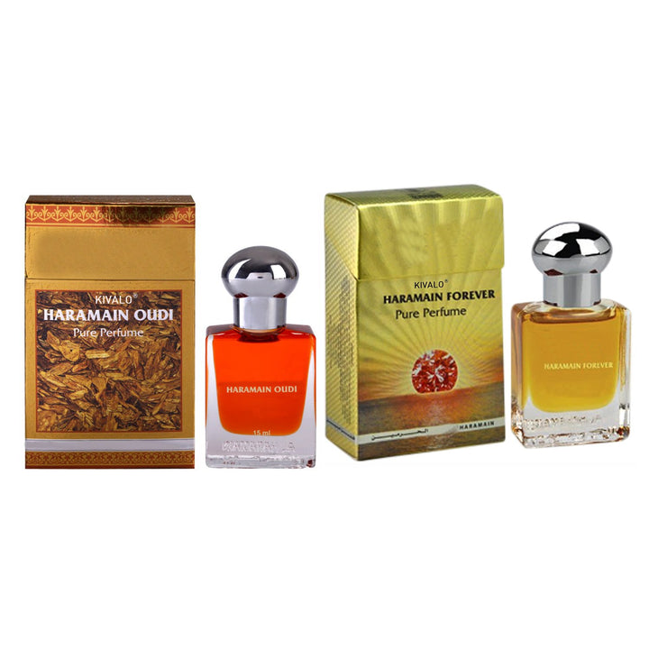 Al Haramain Oudi &amp; Forever Fragrance Pure Original Roll on Perfume Oil Pack of 2 (Attar) - 2 x 15 ml