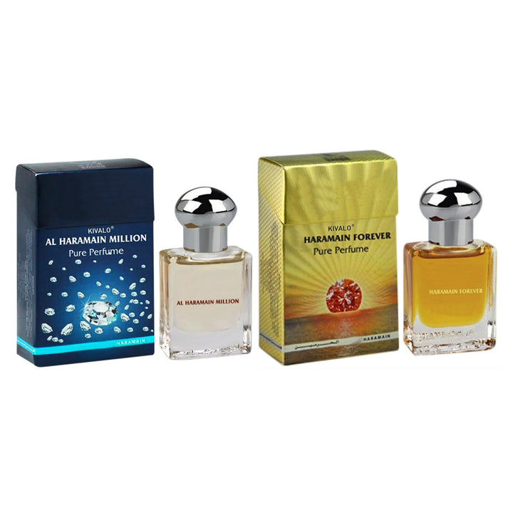 Al Haramain Million &amp; Forever Fragrance Pure Original Roll on Perfume Oil Pack of 2 (Attar) - 2 x 15 ml