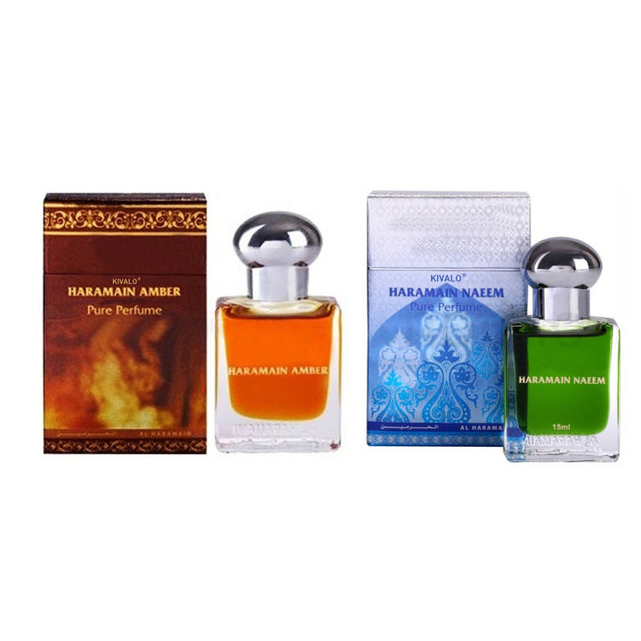 Al Haramain Amber &amp; Naeem Pack of 2 Attar - 2 x 15ml