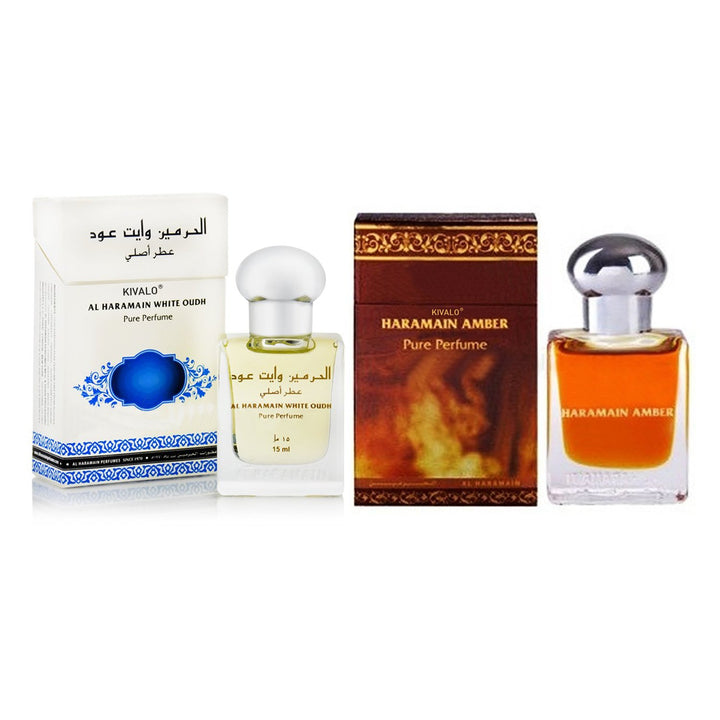 Al Haramain White Oudh &amp; Amber Pack of 2 Attar- 2 x 15ml