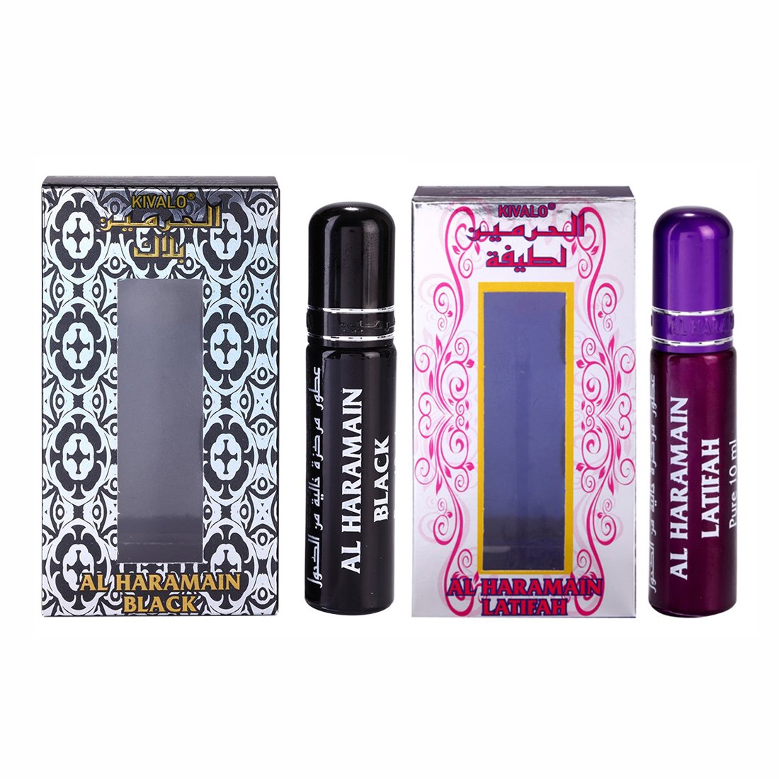 Al Haramain Black & Latifah Roll On Attar Pack of 2 x 10ml