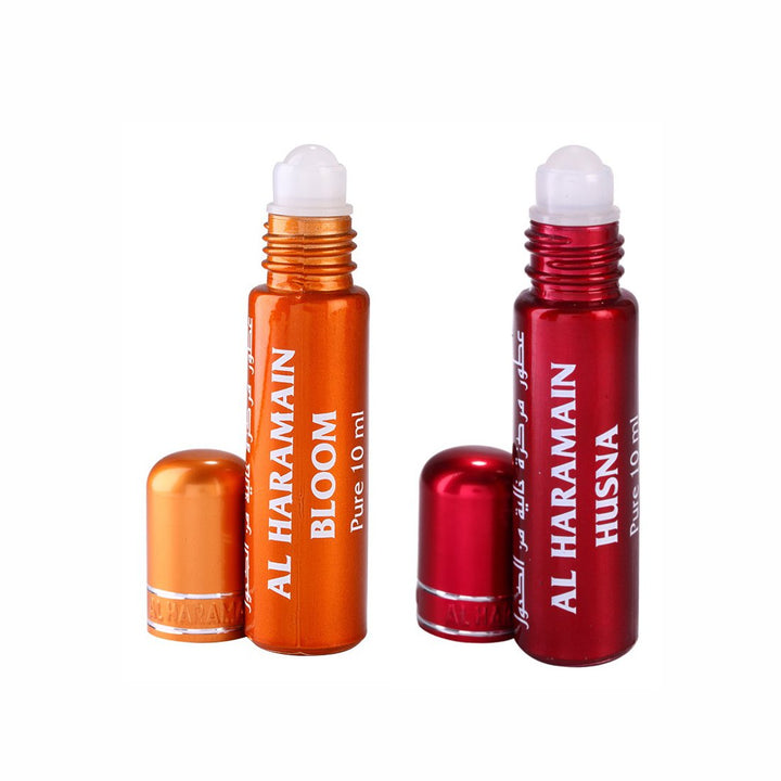 Al Haramain Bloom &amp; Husna Roll On Attar Pack of 2 x 10ml