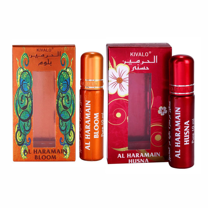 Al Haramain Bloom &amp; Husna Roll On Attar Pack of 2 x 10ml