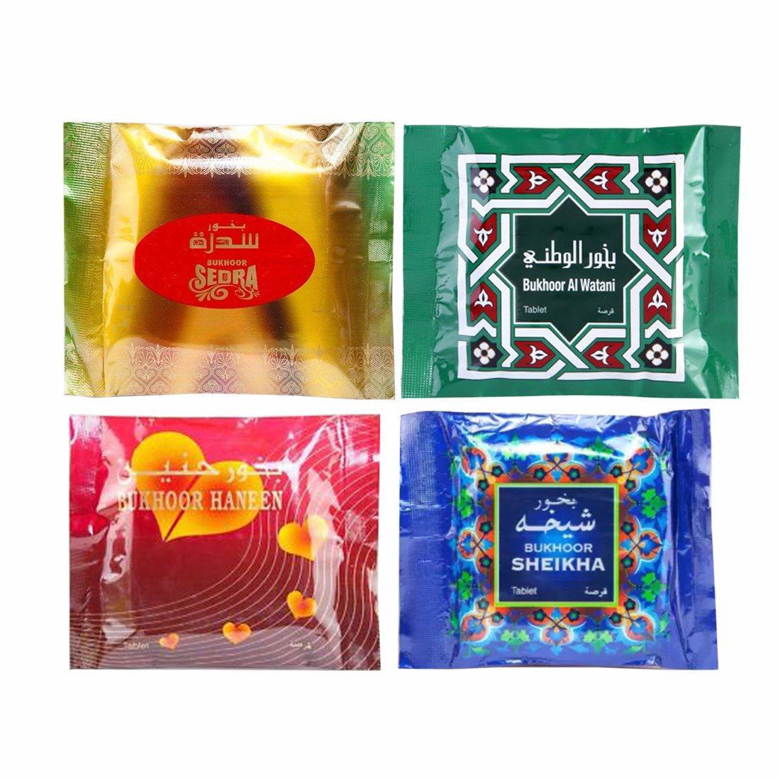 Al Haramain Bukhoor Haneen, Sheikha, Sedra & Watani For Bakhoor Burners Paste Pack of 4