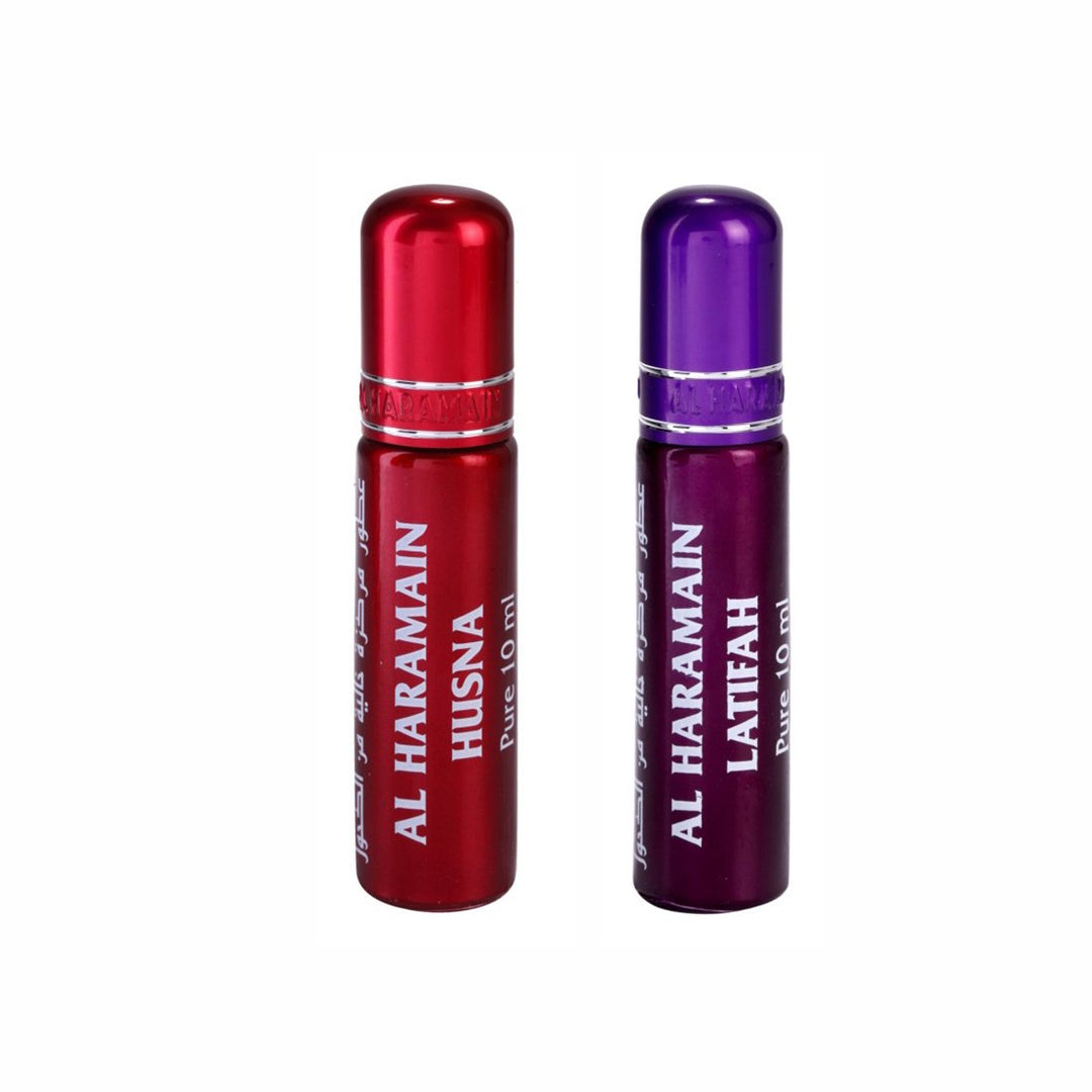 Al Haramain Husna &amp; Latifah Fragrance Pure Original Roll On Attar Combo Pack of 2 x 10 ml