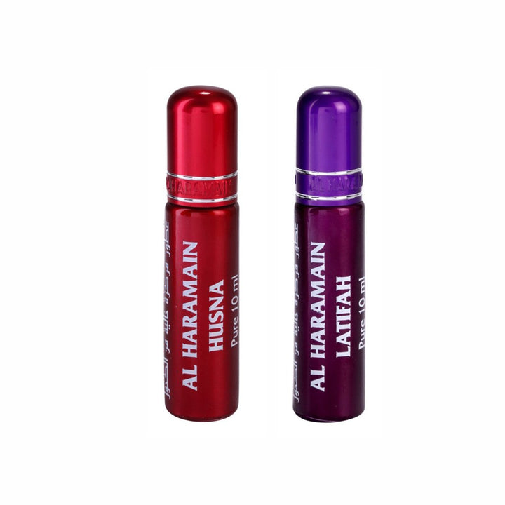 Al Haramain Husna &amp; Latifah Fragrance Pure Original Roll On Attar Combo Pack of 2 x 10 ml