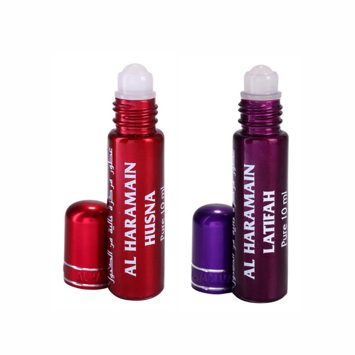 Al Haramain Husna &amp; Latifah Fragrance Pure Original Roll On Attar Combo Pack of 2 x 10 ml