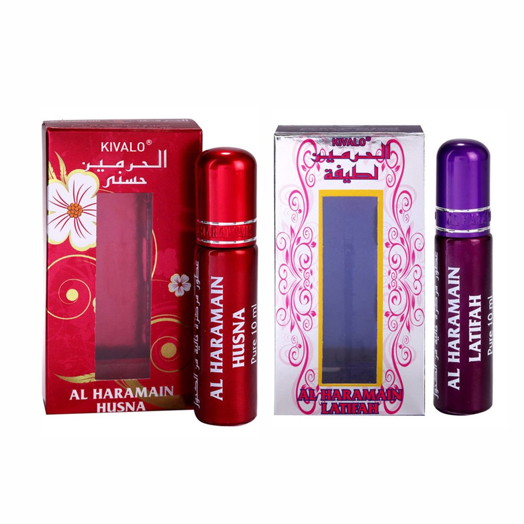 Al Haramain Husna &amp; Latifah Fragrance Pure Original Roll On Attar Combo Pack of 2 x 10 ml