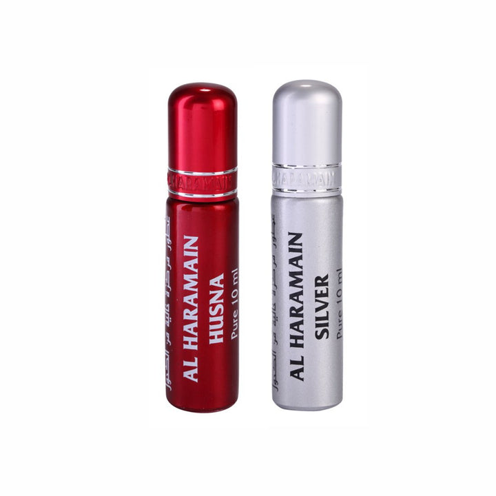Al Haramain Husana &amp; Silver Fragrance Pure Original Roll On Attar Combo Pack of 2 x 10 ml