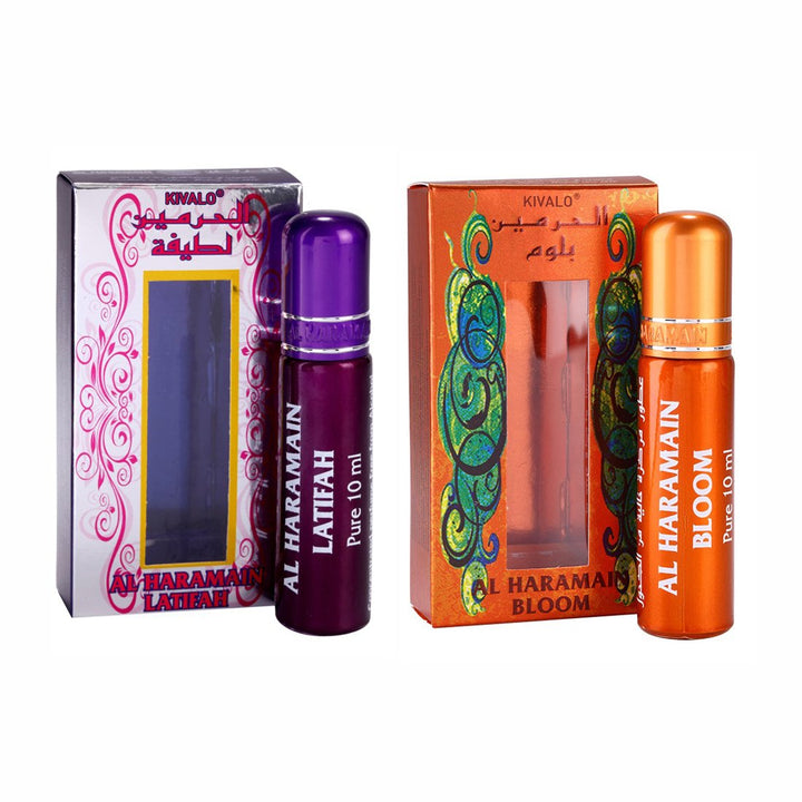 Al Haramain Latifah &amp; Bloom Fragrance Pure Original Roll On Attar Combo Pack of 2 x 10 ml