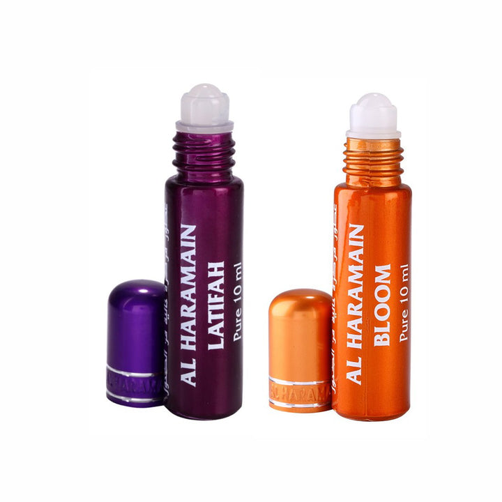 Al Haramain Latifah &amp; Bloom Fragrance Pure Original Roll On Attar Combo Pack of 2 x 10 ml