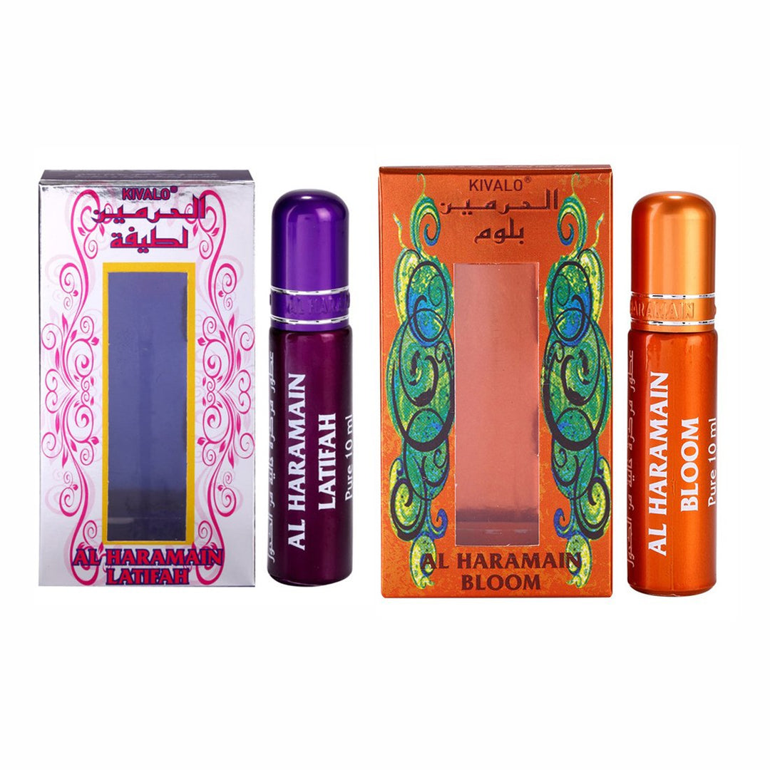 Al Haramain Latifah &amp; Bloom Fragrance Pure Original Roll On Attar Combo Pack of 2 x 10 ml