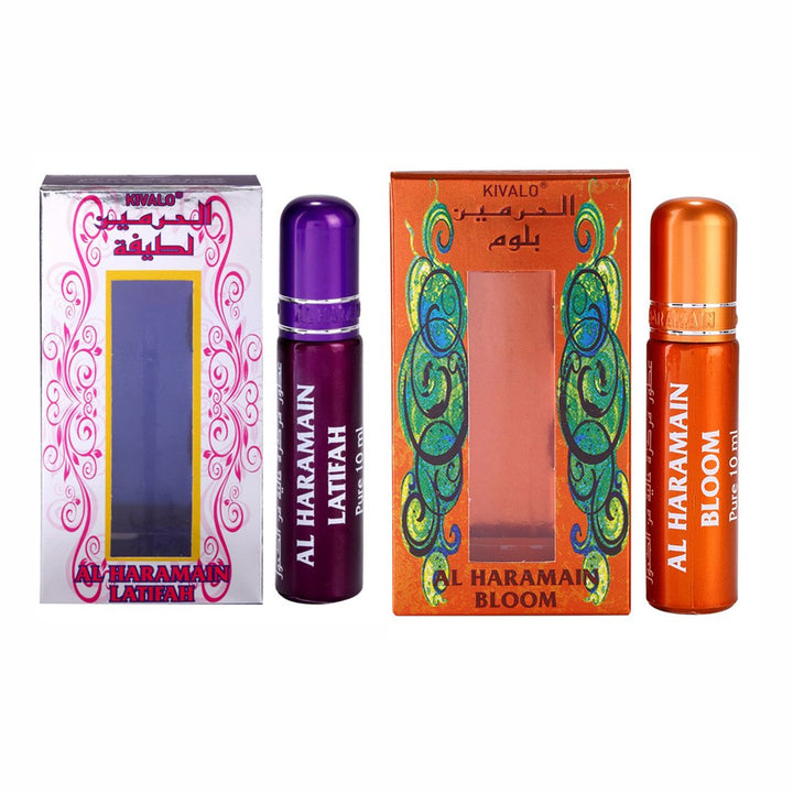 Al Haramain Latifah &amp; Bloom Fragrance Pure Original Roll On Attar Combo Pack of 2 x 10 ml