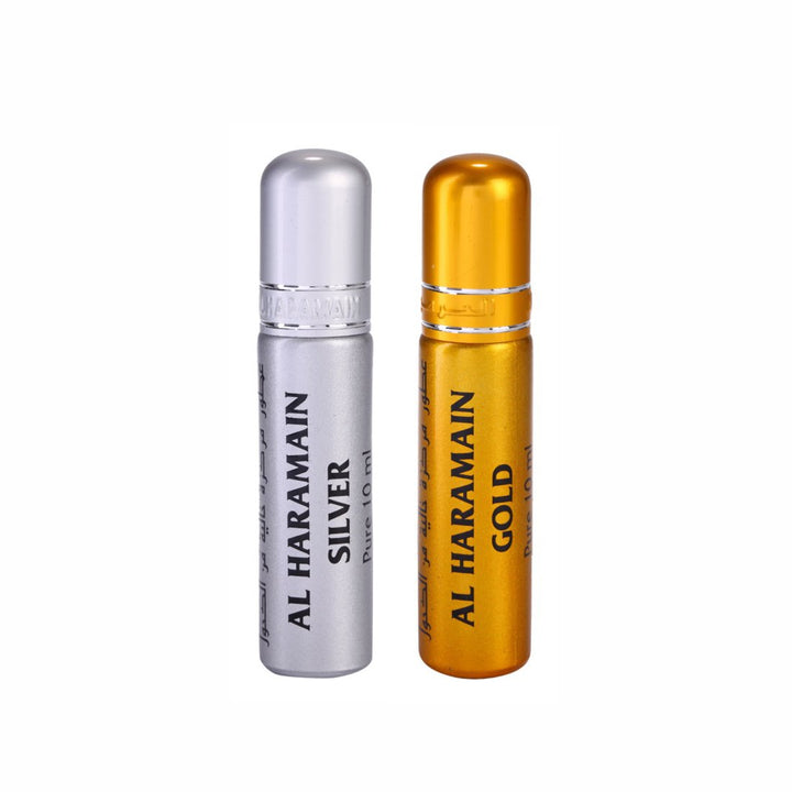 Al Haramain Silver &amp; Gold Roll On Attar Pack of 2 x 10 ml