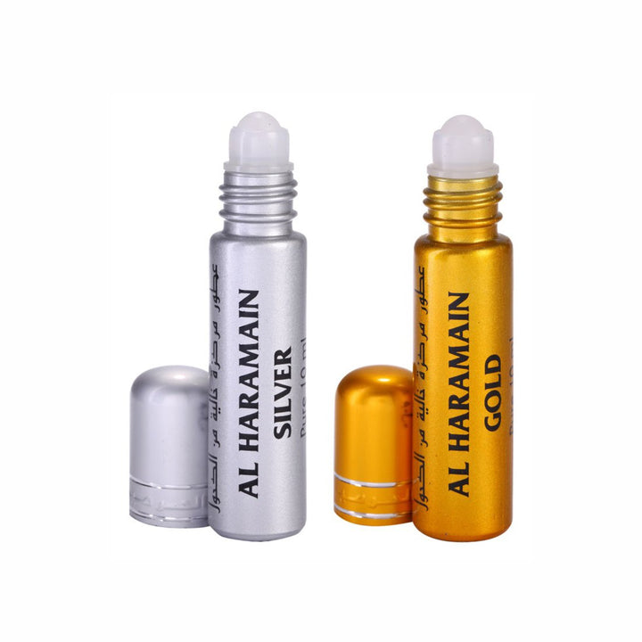 Al Haramain Silver &amp; Gold Roll On Attar Pack of 2 x 10 ml