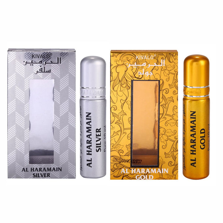 Al Haramain Silver &amp; Gold Roll On Attar Pack of 2 x 10 ml