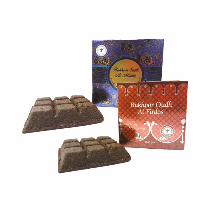 Alif Bukhoor Oudh Al Firdous &amp; Al Maliki Incense Home Fragrance Combo Pack Of 2 x 50g