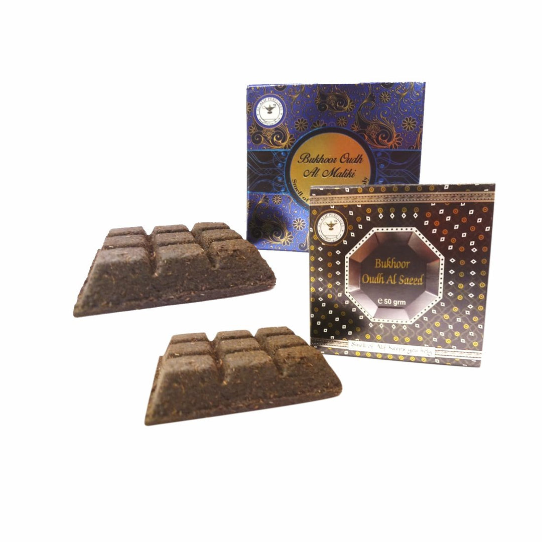 Alif Bukhoor Oudh Al Saeed &amp; Al Maliki Incense Home Fragrance Combo Pack Of 2 x 50g