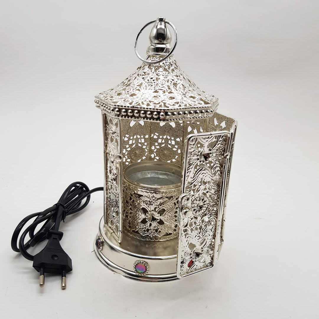 Electrical Bakhoor Burner &amp; 2 Fragrance Paste - Silver