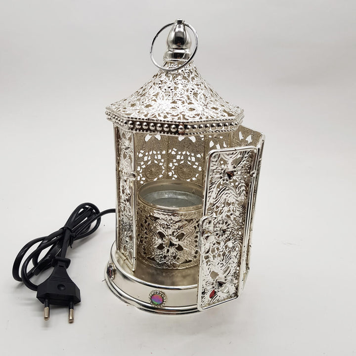 Electrical Bakhoor Burner &amp; 2 Fragrance Paste - Silver