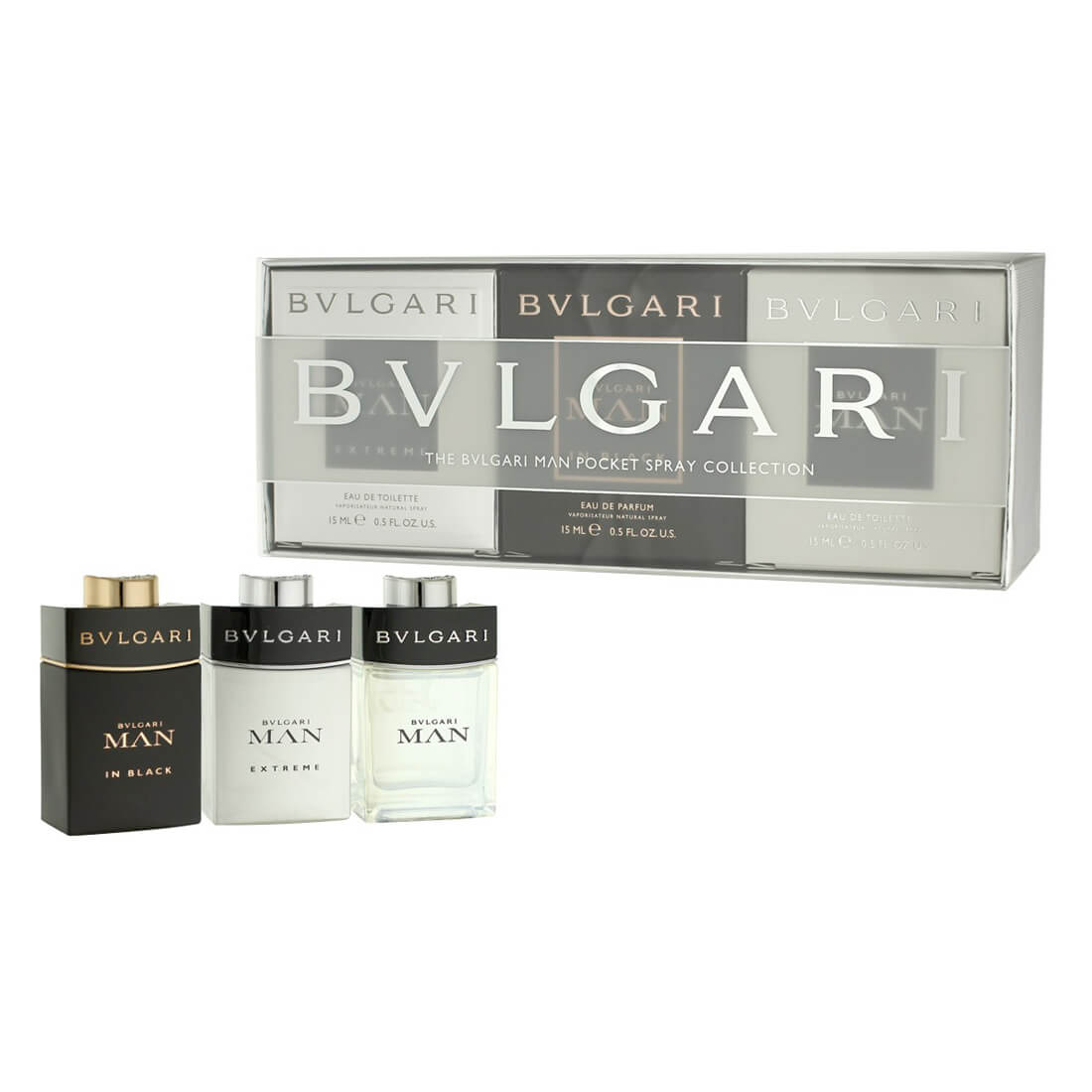 Bvlgari Man Pocket Spray Collection Gift Set Pack of 3
