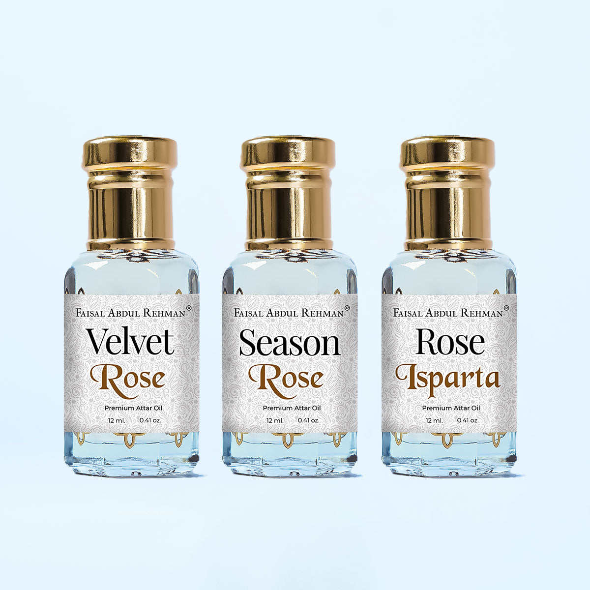 Velvet Rose, Season Rose, Rose Isparta 12ml Each, Pack Of 3-Faisal Abdul Rehman Attar