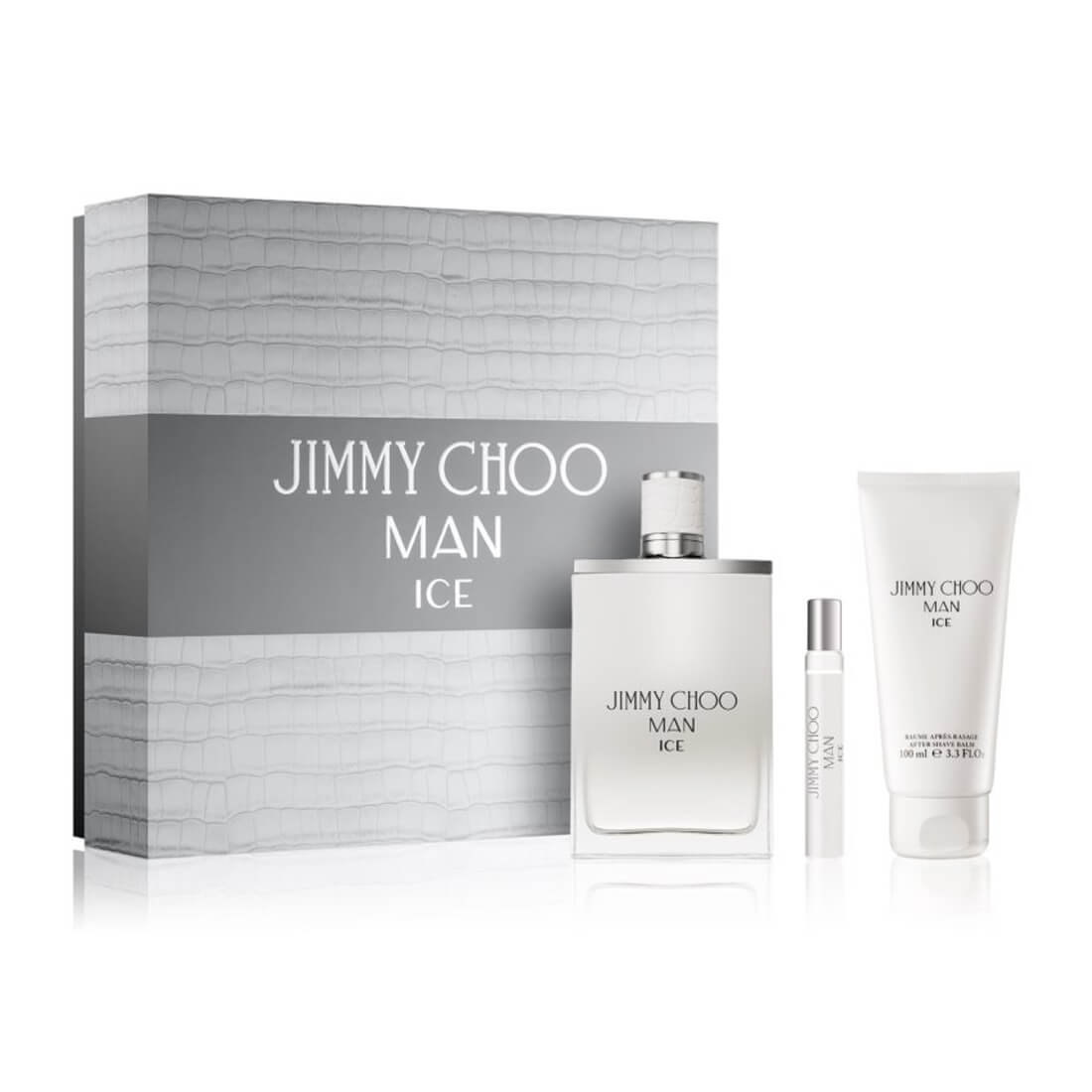 Jimmy Choo Man Ice Perfume Gift Set For Men EDT 100ml + EDT 7.5ml + Aftershave Balm 100ml