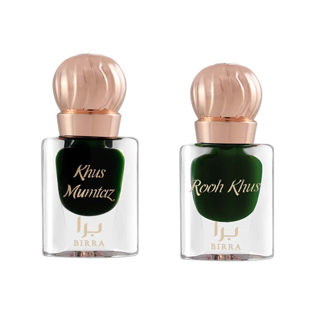 Khus Mumtaz &amp; Rooh Khus Pack of 2 Attar By Birra