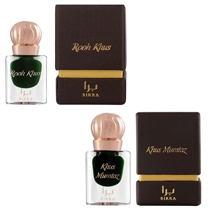 Khus Mumtaz &amp; Rooh Khus Pack of 2 Attar By Birra