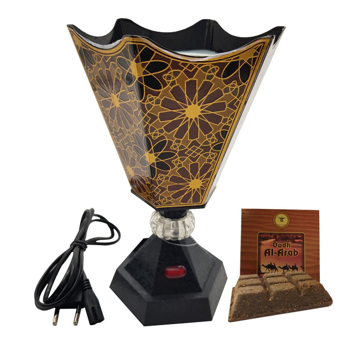 Electrical Bakhoor Burner &amp; 50g Fragrance Paste - Black