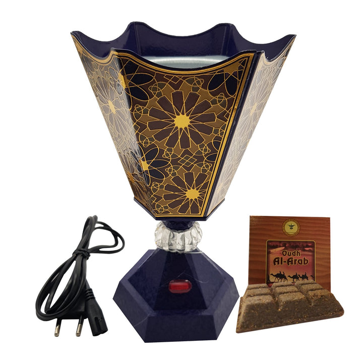 Electrical Bakhoor Burner &amp; 50g Fragrance Paste - Blue