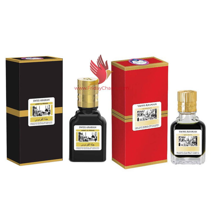 Swiss Arabian Jannat ul Firdaus 9ml Attar Red &amp; Black Pack of 2