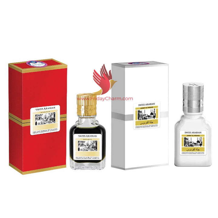Swiss Arabian Jannat ul Firdaus 9ml Attar Red &amp; White Pack of 2