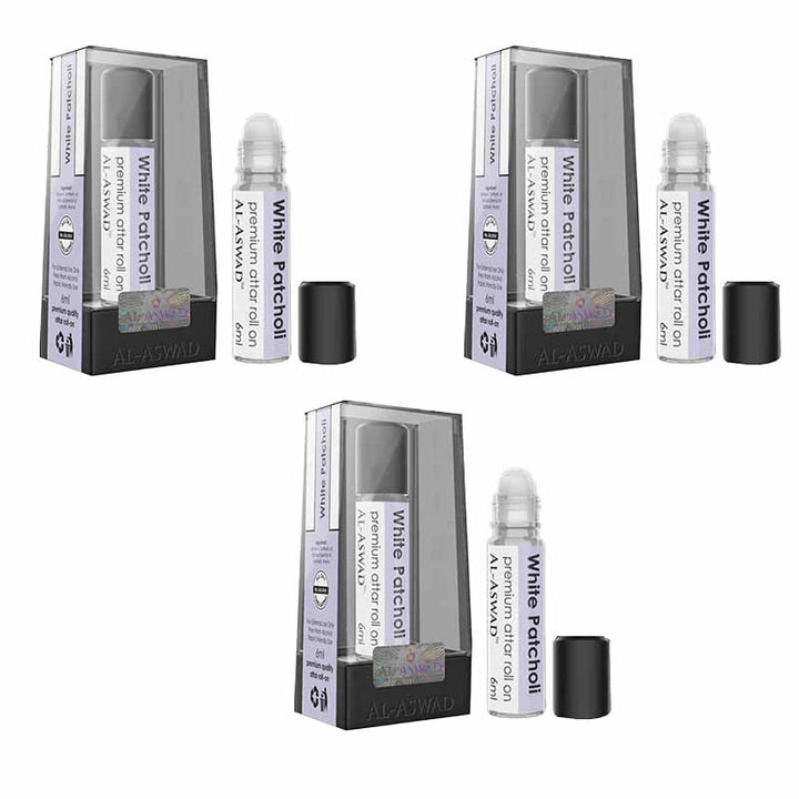 Al Aswad White Patchouli Roll On Attar ( pack of 3)
